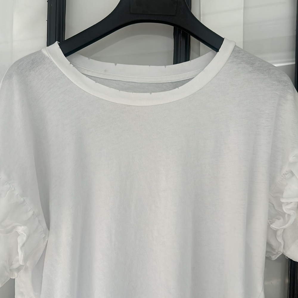 Current Elliott ruffle roadie white tee (2) 🌿 - Picture 3 of 6